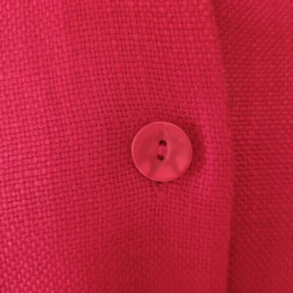 Red Linen Blend Over Shirt Women’s Sz Medium - Picture 8 of 12